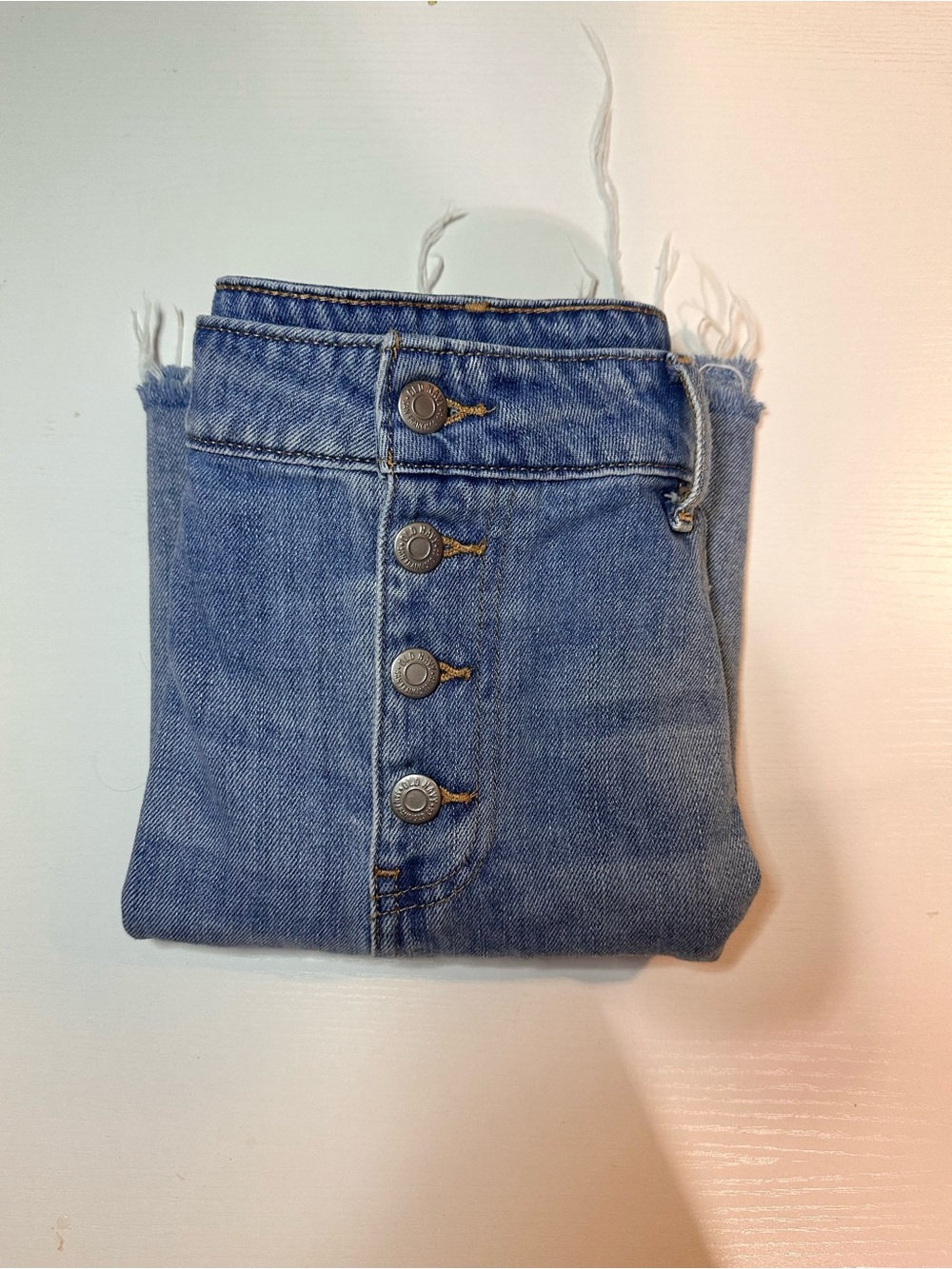 Old Navy High-Rise Button-Fly skirt in Light Blue